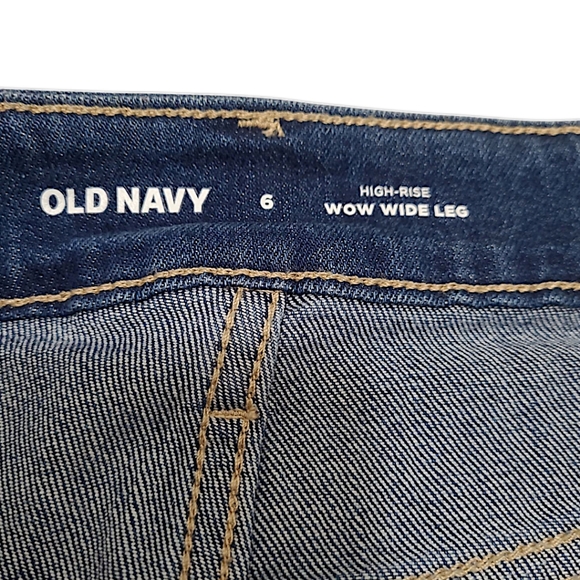 Old Navy High-Waisted Wow Crop Wide-Leg Jeans Dark Wash Size 6 - Picture 8 of 15